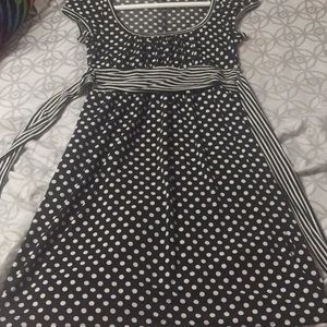 All black  Polkadots dress
